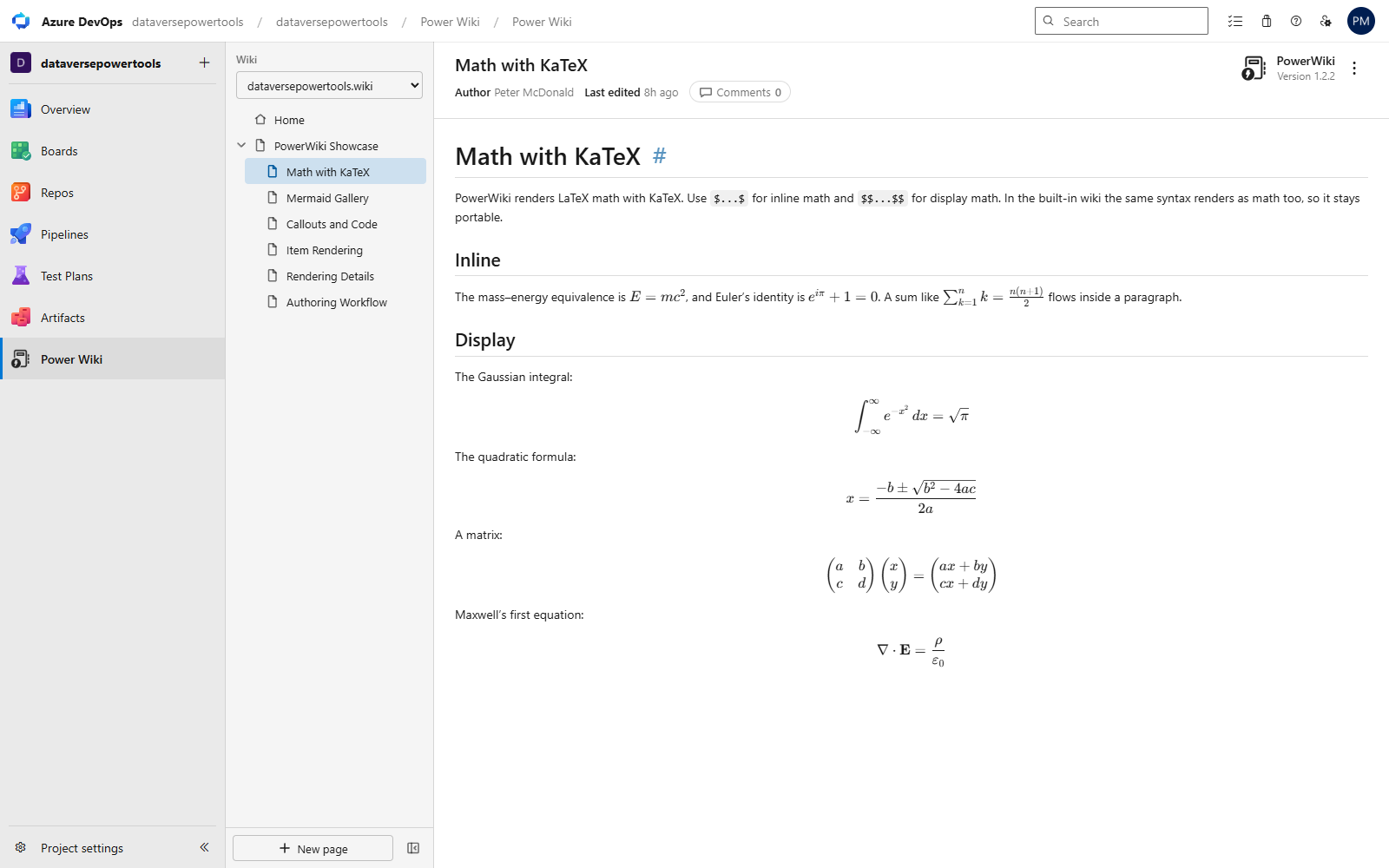 KaTeX maths rendering with inline and display equations